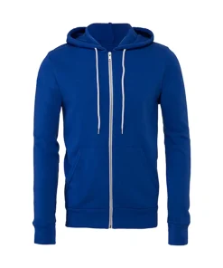 Unisex Zip-Up Poly-Cotton Fleece Hoodie